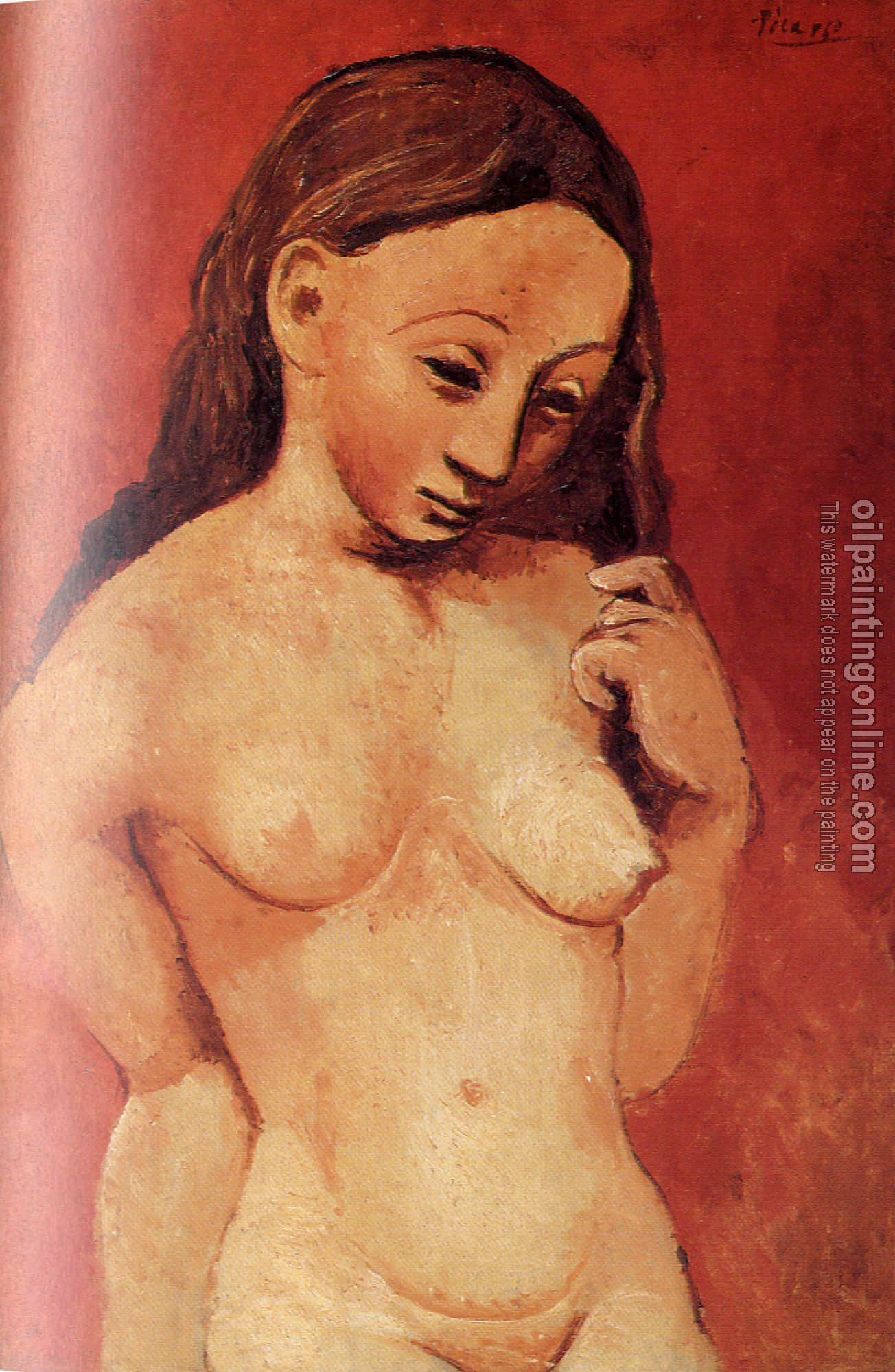 Picasso, Pablo - female nude against a red background